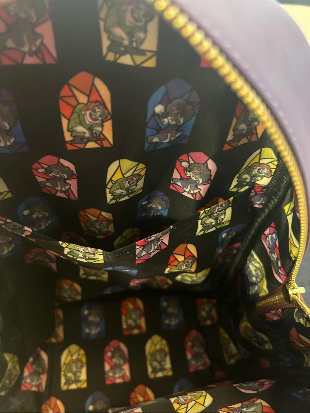 Disney Loungefly Pink & Purple Hunchback of Notre Dame Mini Backpack